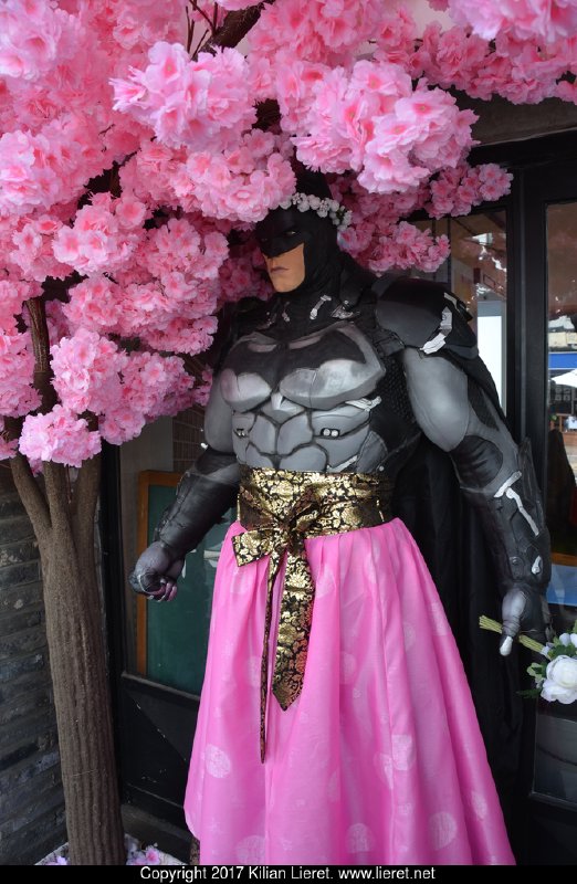 Batman wearing traditional Korean clothing. Korea 2017.